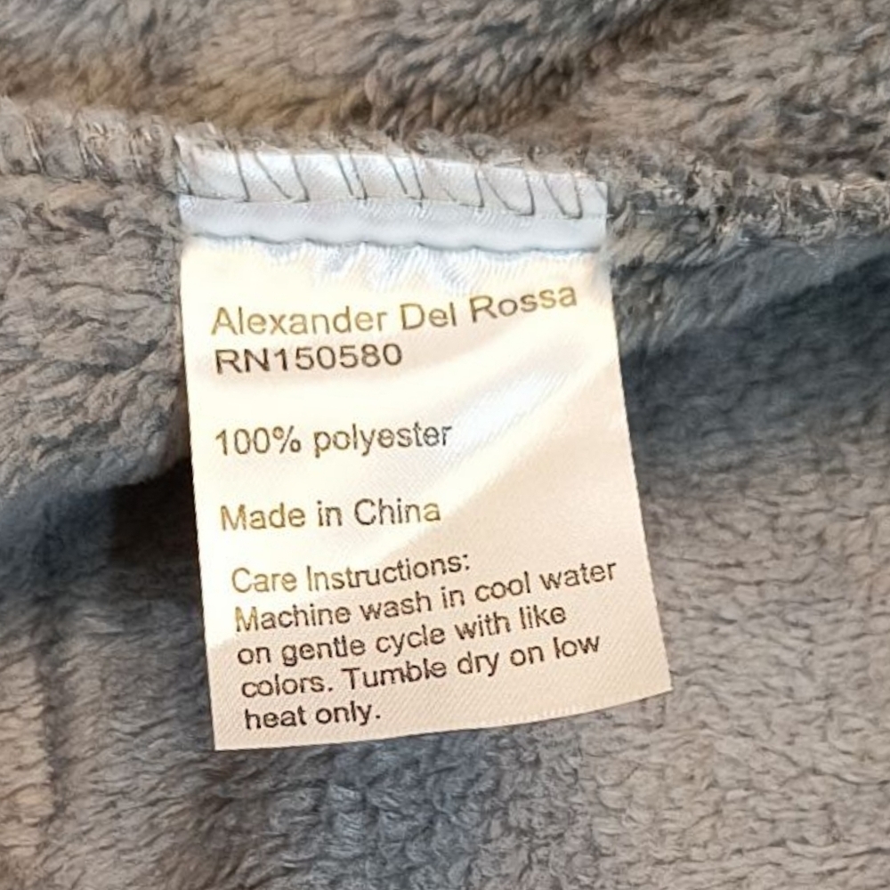 NWT Alexander Del Rossa Steel Gray Hooded Robe Size S/M - Picture 5 of 7